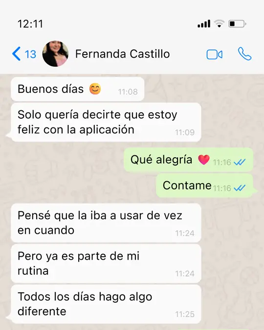 Conversación de WhatsApp con Fernanda Castillo